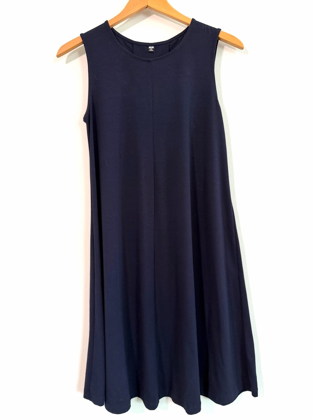 Uniqlo Navy Blue Sleeveless Trapeze A-Line Swing Tank Dress Size XS